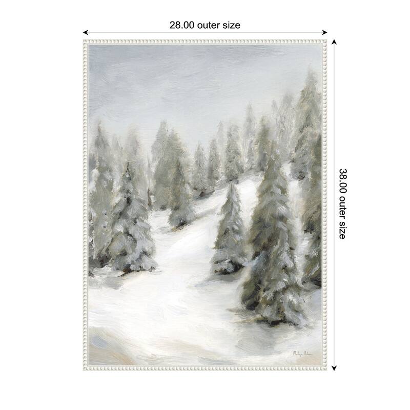 Kate and Laurel Sylvie Beaded Evergreen Hills Framed Canvas by Mackenzie Nelson