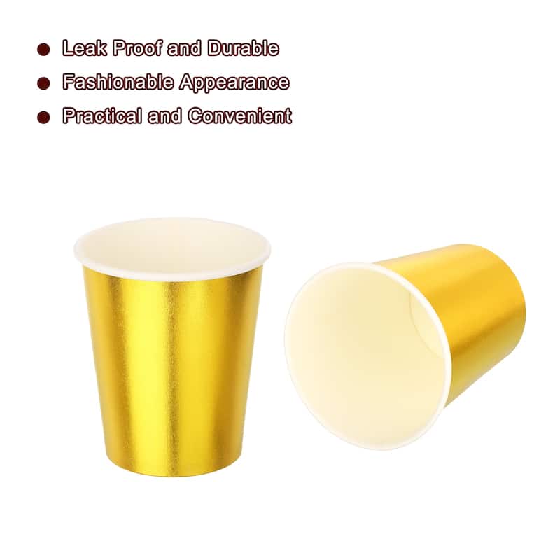 Disposable Paper Cups, 50 Pack 9 OZ Party Decorative Cups for Coffee