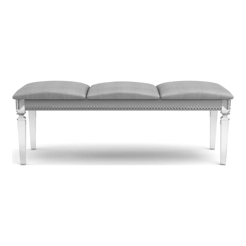 Xian Glam Clear Faux Leather Padded Bedroom Bench by Furniture of America