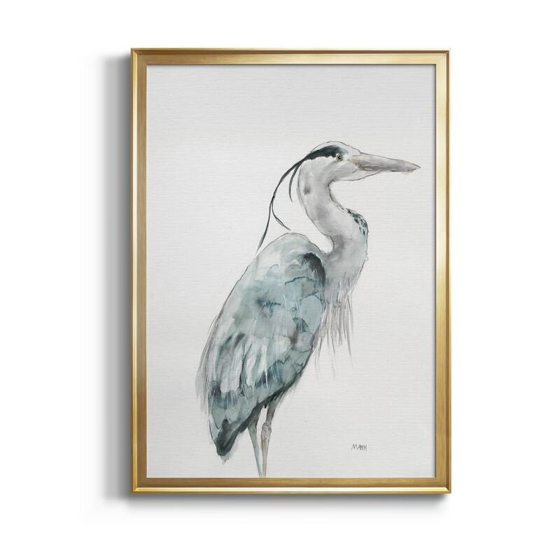 BLUE HERON I Premium Framed Canvas - Ready to Hang - Gold - 22X30