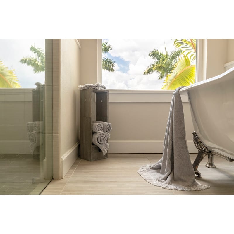 Mediterranean 6-Piece 100 Cotton Bath Towel Set in Silver