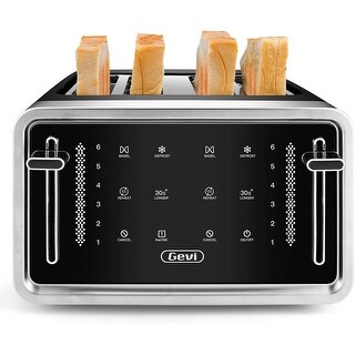Toaster 4 Slice,Led Display Touchscreen Bagel Toaster with Dual Control ...