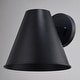 preview thumbnail 5 of 5, VAXCEL Smith 1-Light Black Contemporary Outdoor Wall Sconce, Durable Steel Cone Shade, LED Compatible, Dark Sky Compliant