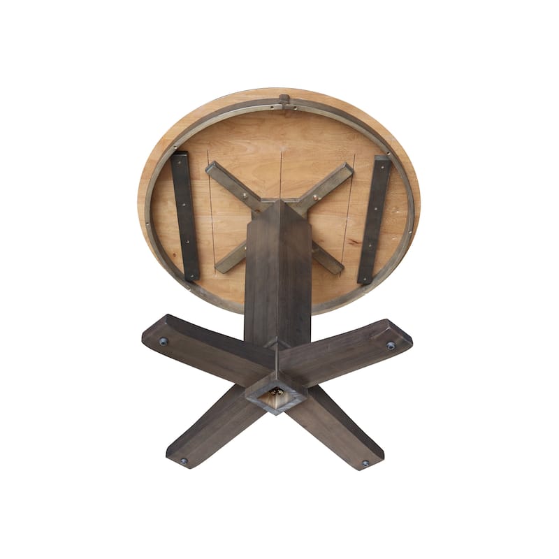 36 in Solid Wood Round Top Pedestal Dining Table