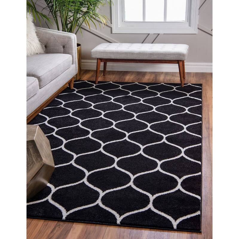 Contemporary Rosilan Collection Area Rug - 9'x12' - Black
