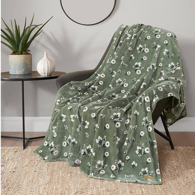 Lucky Brand Daisy Plush Throw Blanket