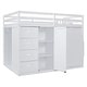 preview thumbnail 27 of 34, Full Size Wood Loft Bed with Storage and Drawers, Grey