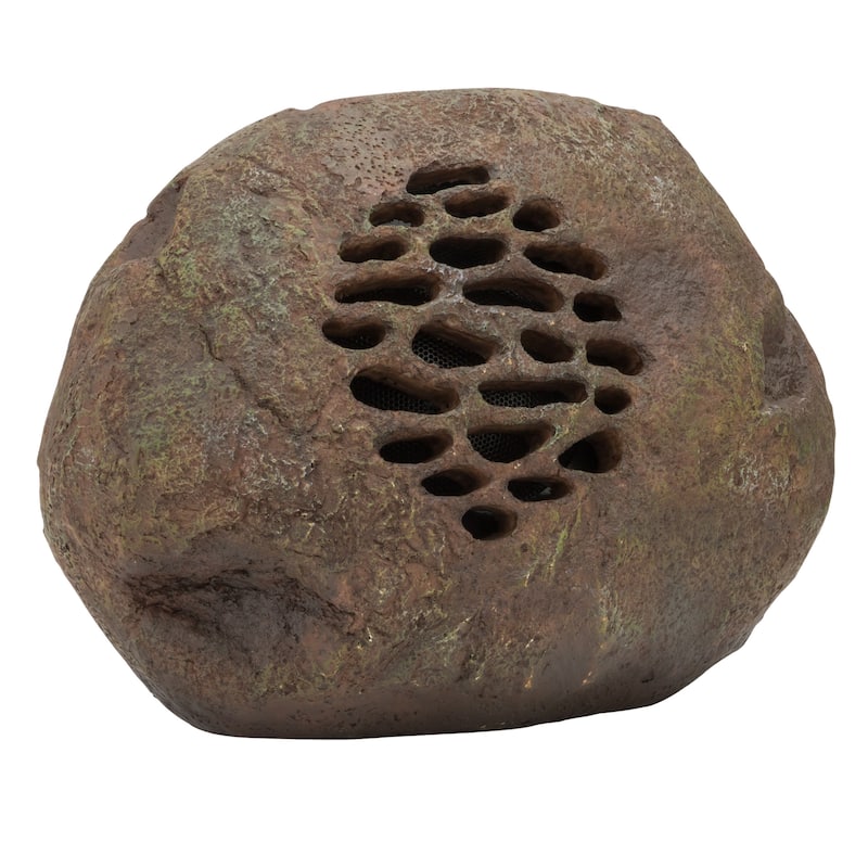 Alpine Corporation Weather-resistant Bluetooth Solar-Powered Outdoor Wireless Rock Speaker - Set of 2
