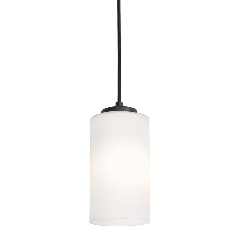 AFX LEOP04MB Leo 4" Wide Mini Pendant with Frosted Glass Shade - Black