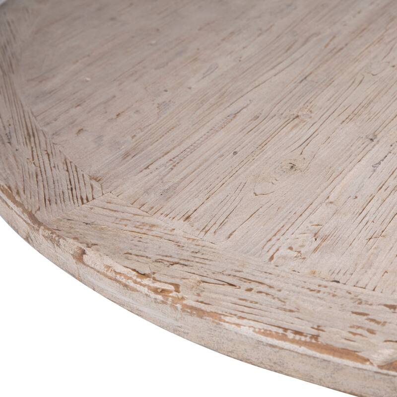 Sophia 72" Round Reclaimed Pine Modern Dining Table with Ball Pedestal Base