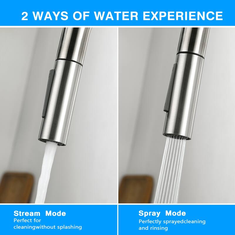Single Handle Pull Down Sprayer Kitchen Faucet with Brushed Nickel
