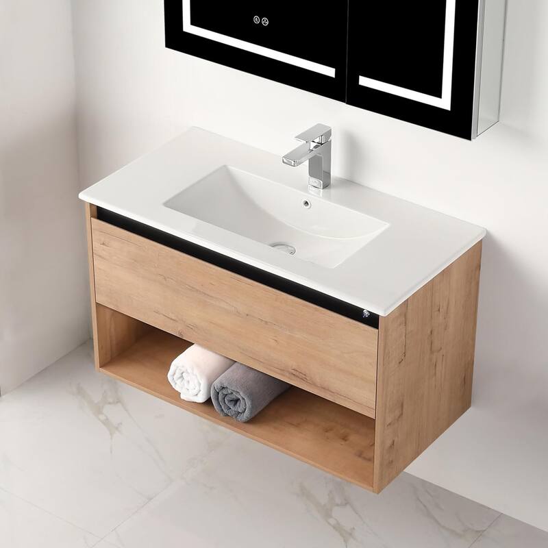 Blossom Bergen Wall Mounted Floating Bathroom Vanity with Sink