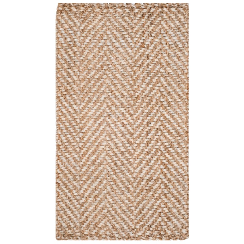 SAFAVIEH Handmade Natural Fiber Arlinda Chevron Jute Rug - 2' x 3' - Ivory/Natural - Rectangle