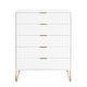 preview thumbnail 63 of 68, Manhattan Comfort Dumbo Modern 5-Drawer Tall Dresser.