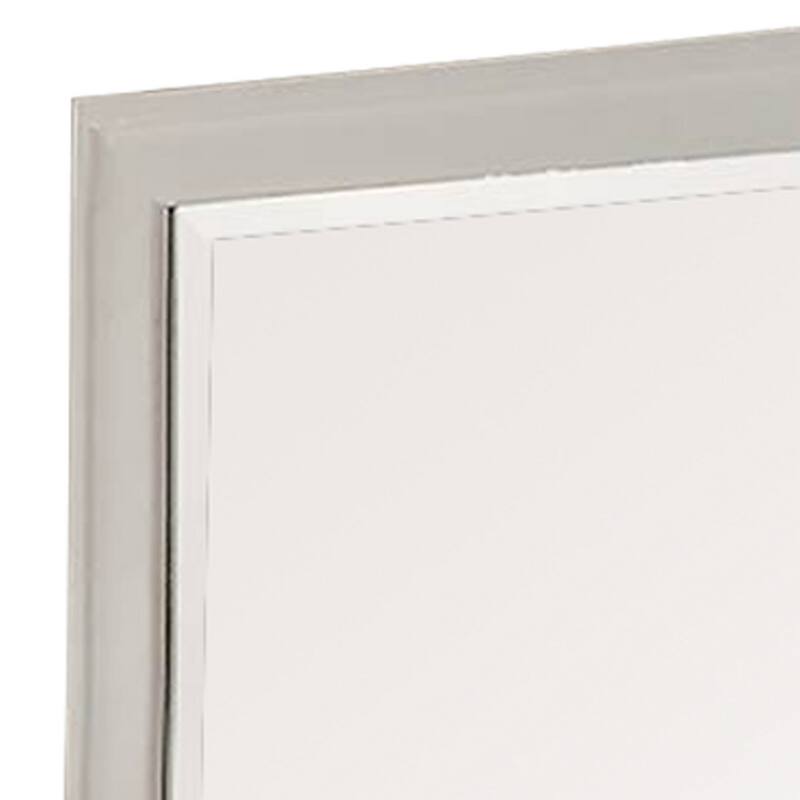 Modern Mirror with Rectangular Frame an Molded Details, White