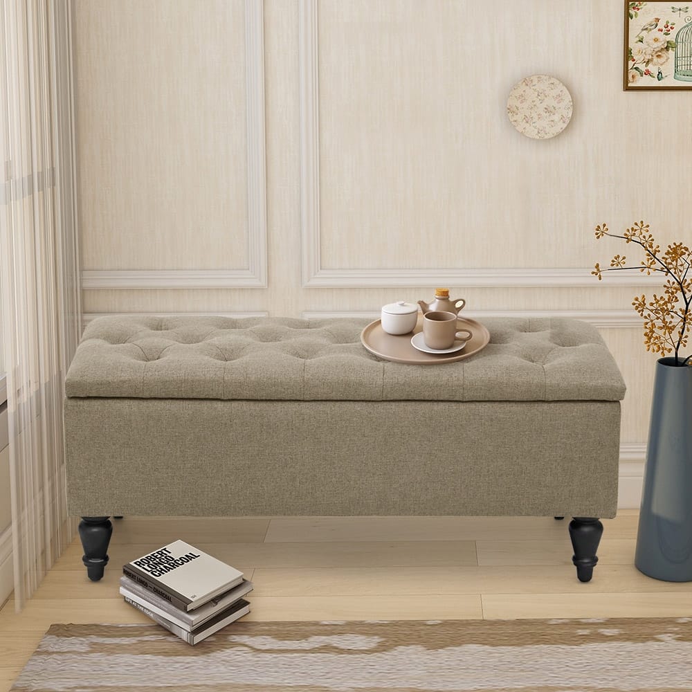 Maypex 38" Fabric Upholstered Tufted Storage Bench