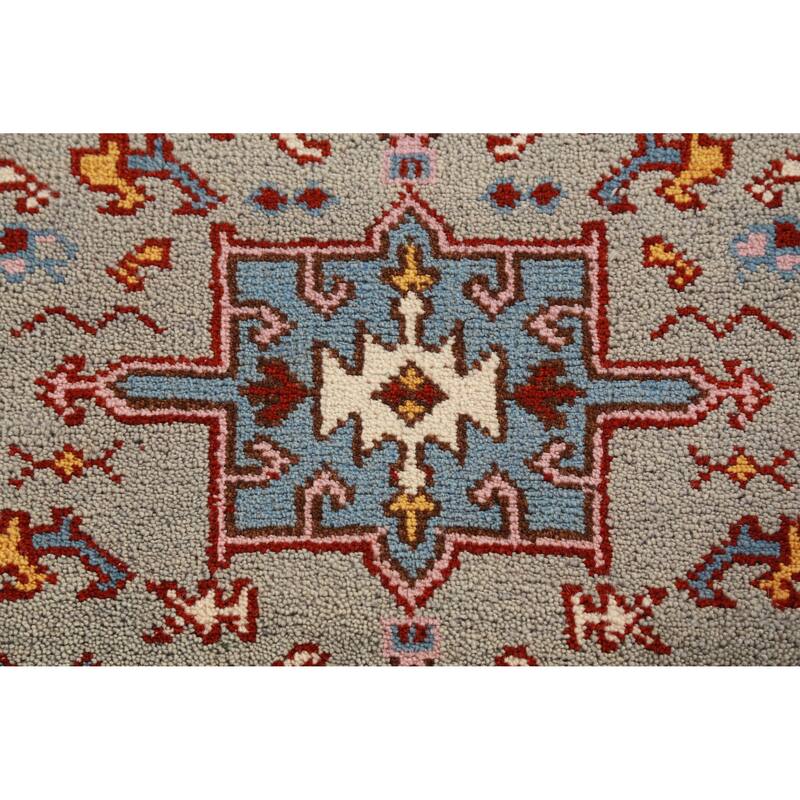 Hand Knotted Oriental 100% Wool Carpet Transitional Geometric Green Khotan Runner Rug - 9' 8'' X 2' 6''
