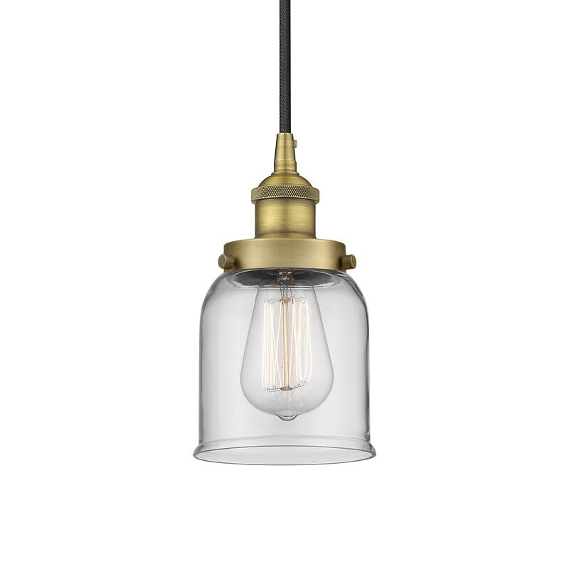 Innovations Lighting 616-1PH-10-5 Bell Pendant Bell 5" Wide Mini - Brushed Brass / Clear