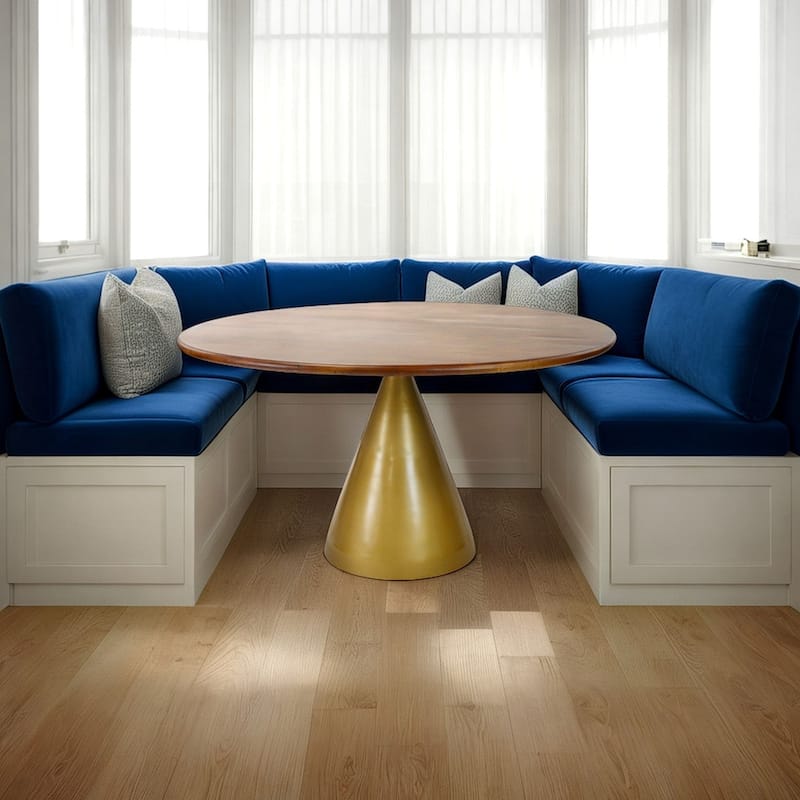 Conical Base Pedestal Dining Table - 48" - Gold