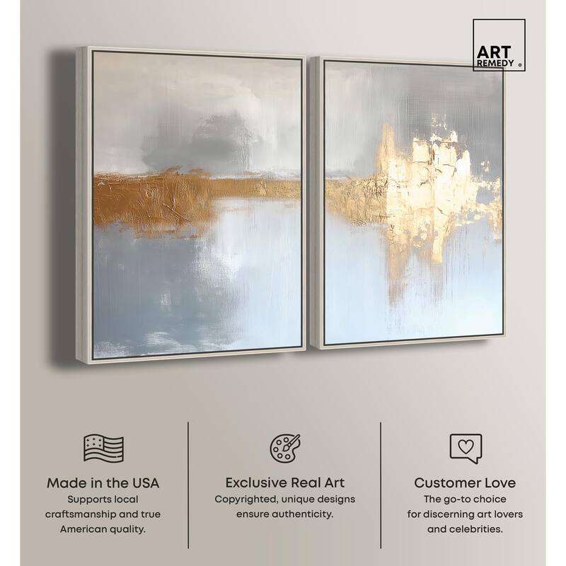 Serenity in Gold I Canvas Set of 2 by Art Remedy