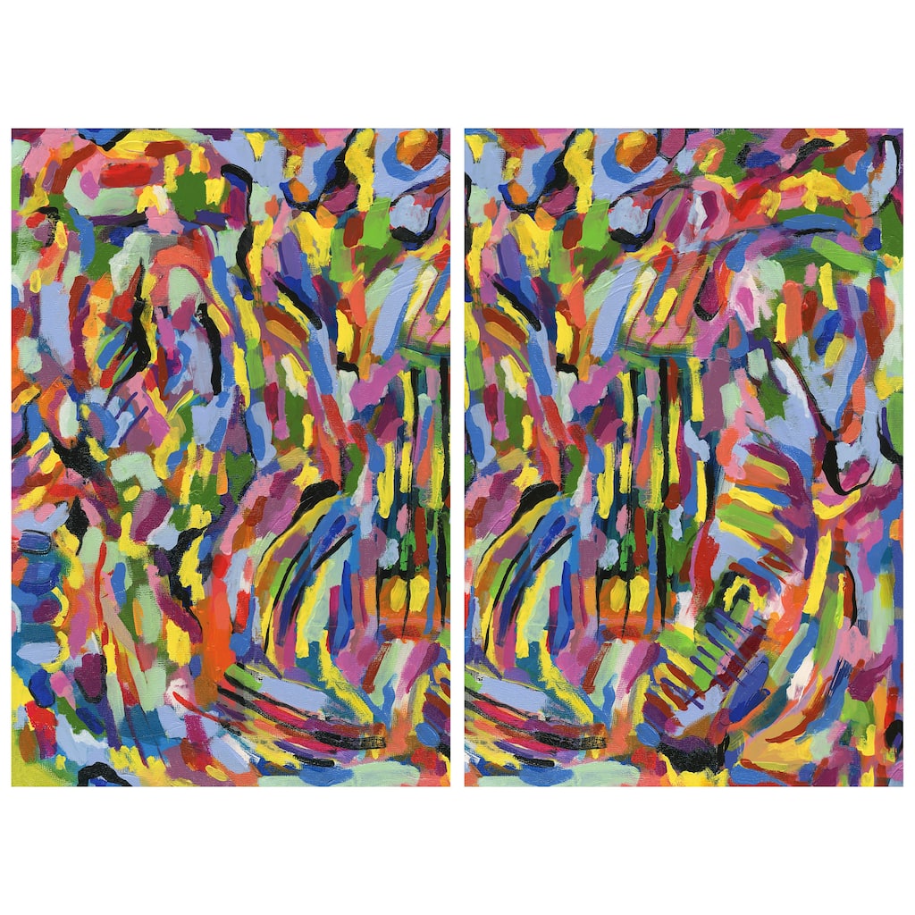 "Rules of the Rainbow" Frameless Free Floating Tempered Glass Panel Graphic Wall Art Set of 2