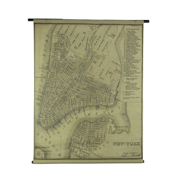 Vintage New York Map Canvas Print Wall Hanging Bed Bath & Beyond