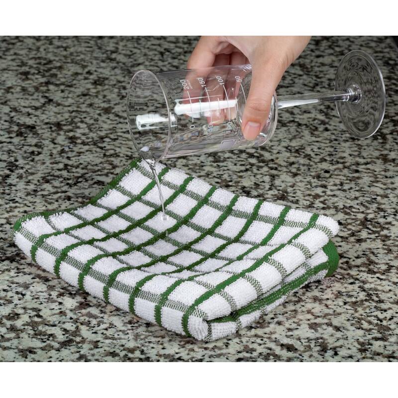 White Classic Premium Dish Towels for Kitchen, Hanging Loop, 8 Pc 16x26