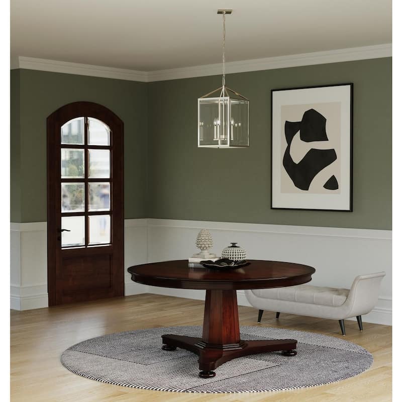 Hillcrest Collection Four-Light Brushed Nickel Transitional Hall & Foyer Light - 13 in x 13 in x 22 in