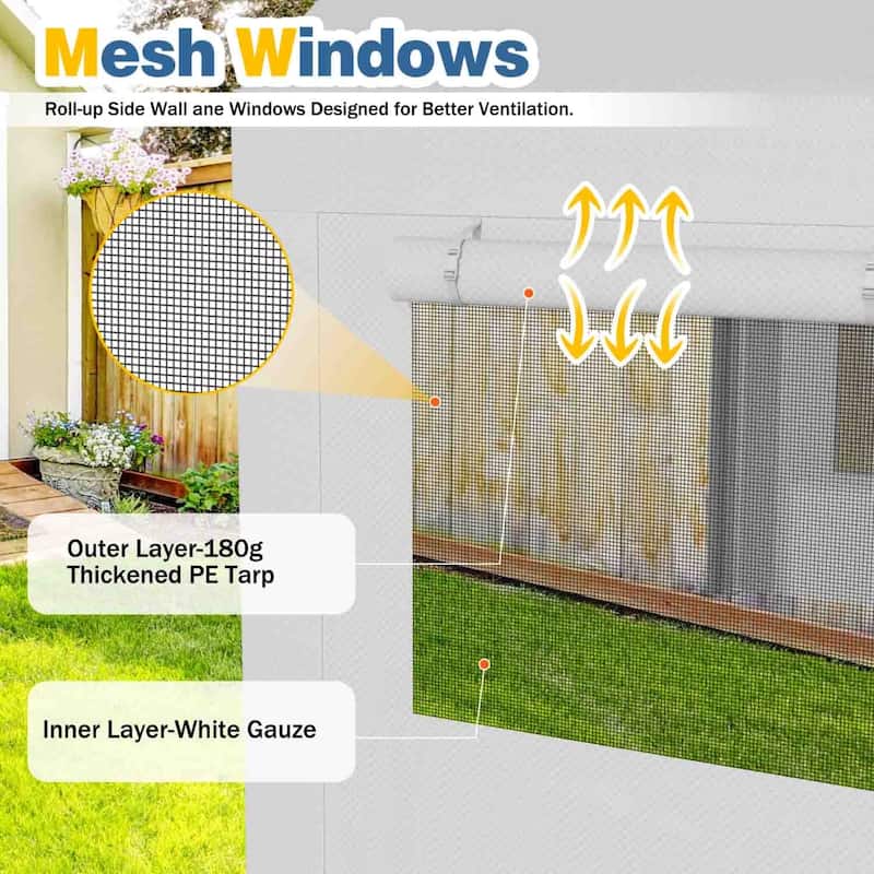 Futzca 12x20 ft Carport Canopy, Waterproof Outdoor Shelter with Sandbags