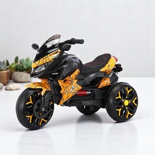 12V Kids Electric Ride-On Motorcycle with Manual Throttle, LED Wheel Lights, Bluetooth Music- Battery Powered Motorbike