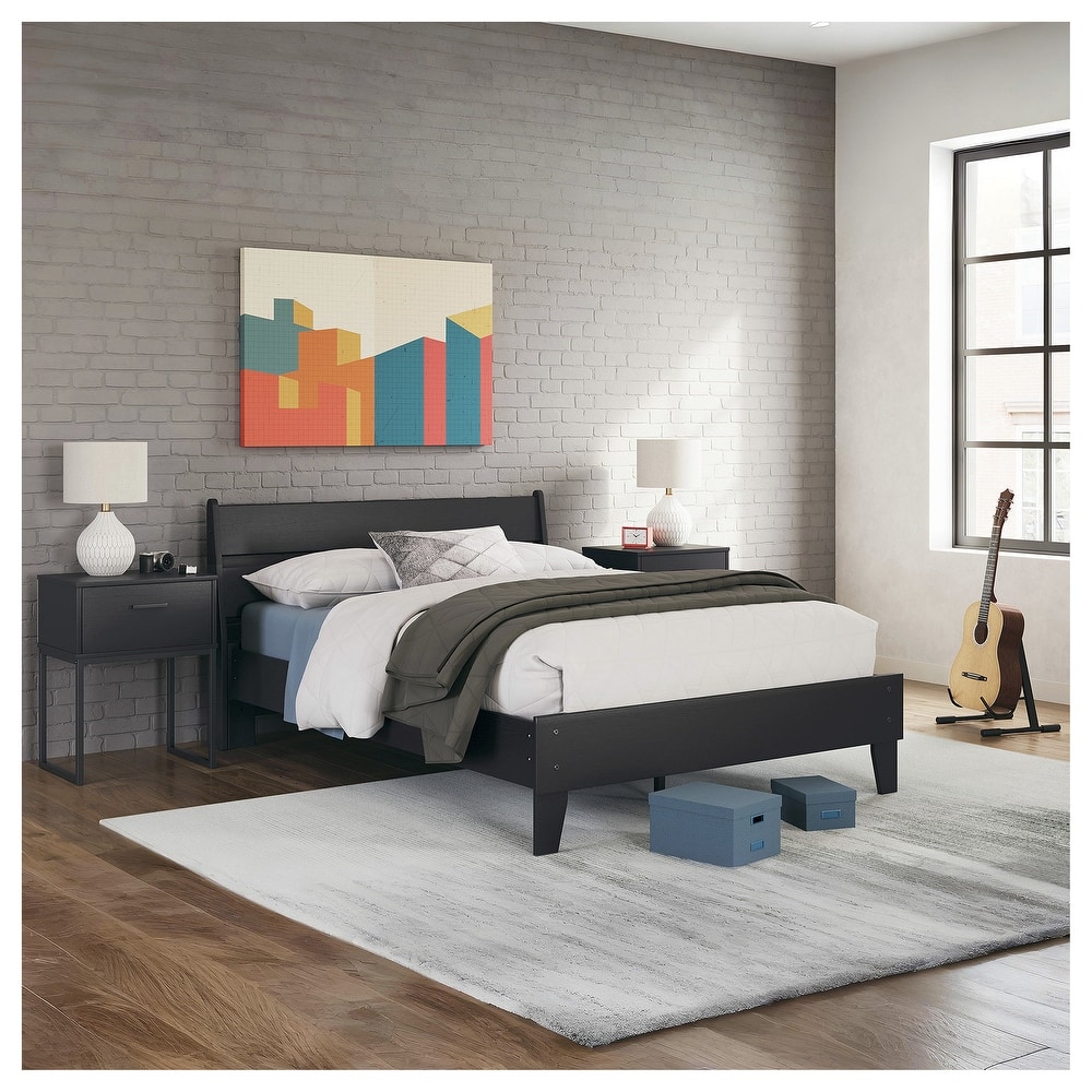 Signature Design by Ashley Socalle Black Panel Platform Bed