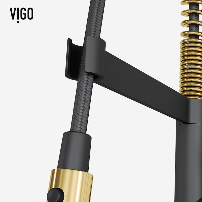 VIGO Edison Pro 20" H Single Handle Pull-Down Sprayer Kitchen Faucet