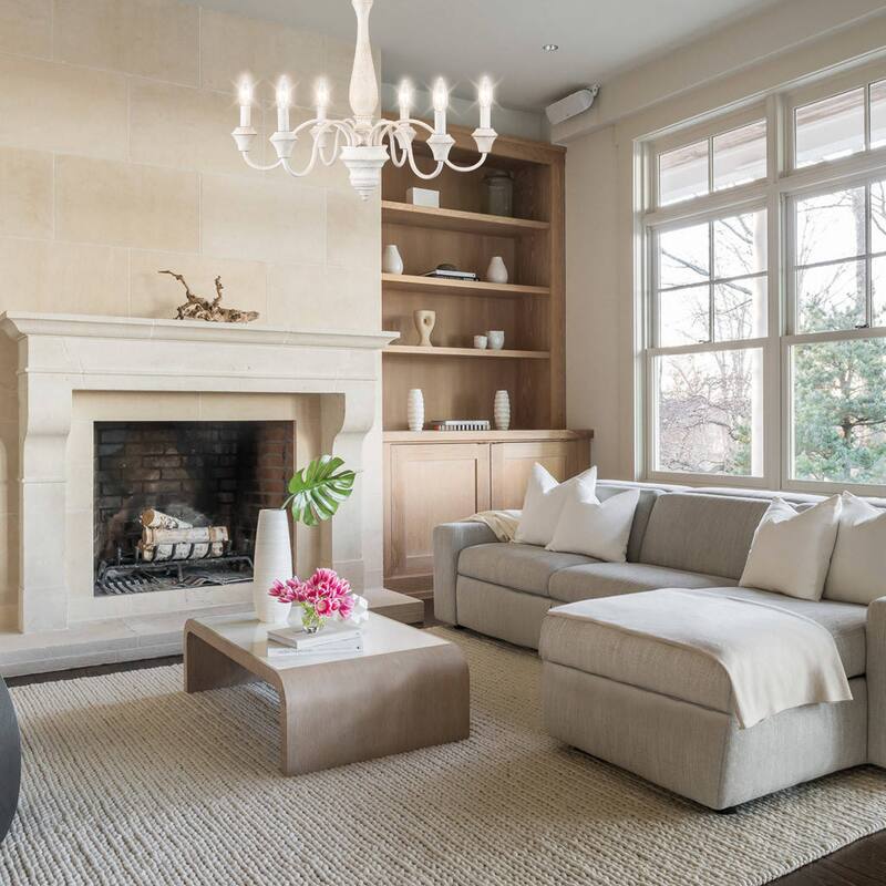 6-Light Farmhouse Branches Chandelier for Bedroom Study Dining Room