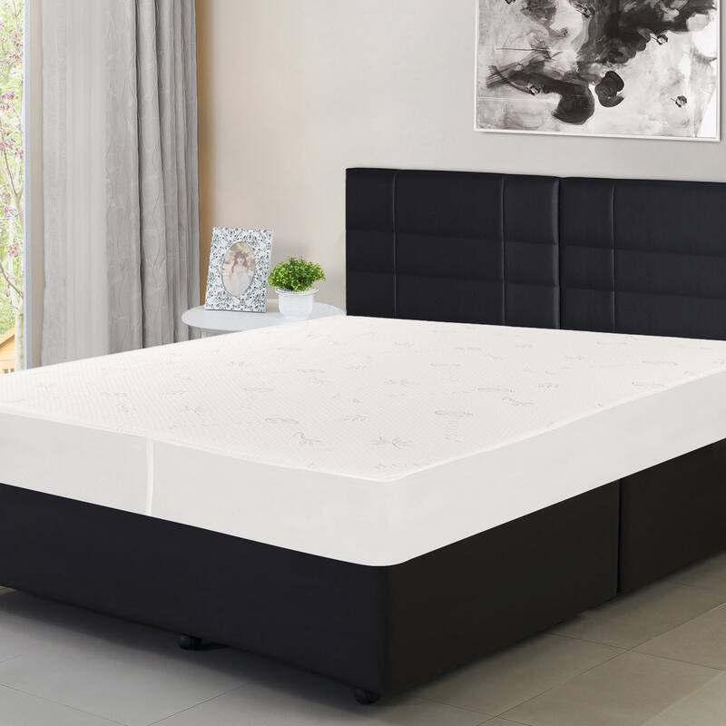 Superior Waterproof Rayon from Bamboo Blend Hypoallergenic Mattress Protector - Twin - White