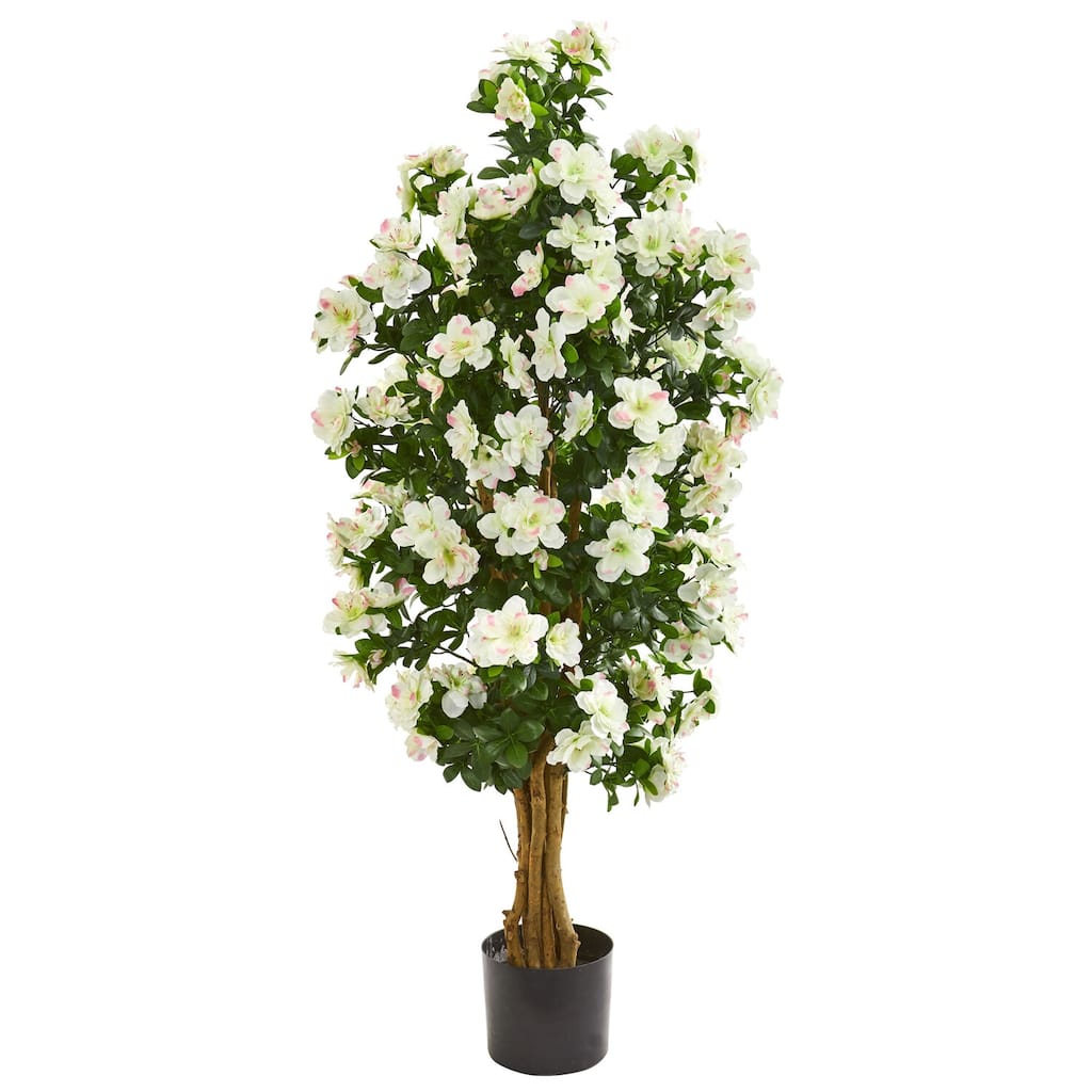 Gothic Artificial Tree - 57 Inch Elegant Decor with White Blossoms - Home Accent & Room Decor - Green - 51-60 Inches