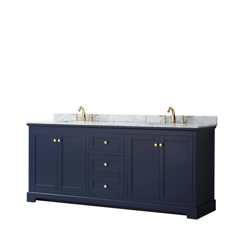 Wyndham Collection Avery 80" Free Standing Double Basin Vanity Set
