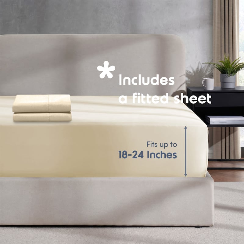 Emperyan Duvet Cover With Fitted Sheet Soft Double Brushed Bedding Set