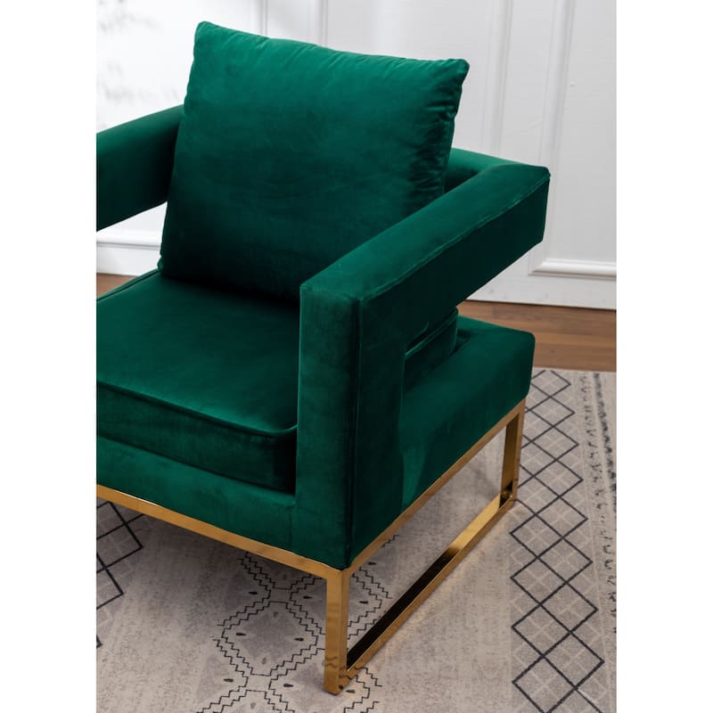 Green 29.75" Polyester Arm Chair