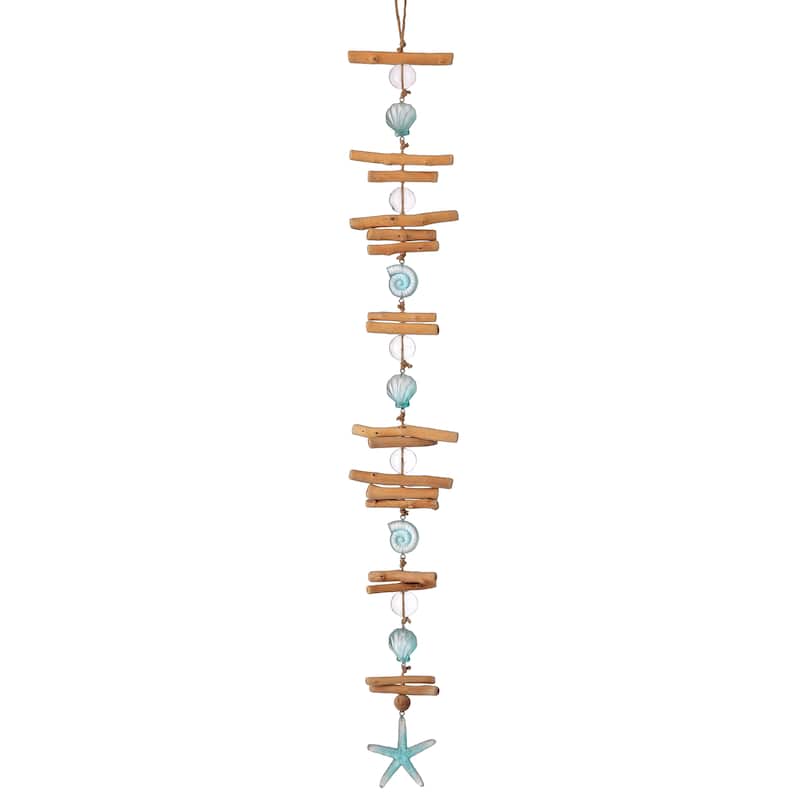 36" Resin, Wood, and Glass Nautical Drop