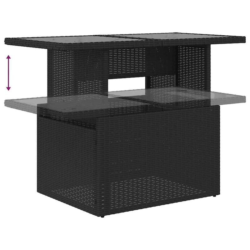 vidaXL Patio Sofa Set with Cushions Table and Couches 7 Piece Poly Rattan - 24.4" x 24.4" x 27.2"