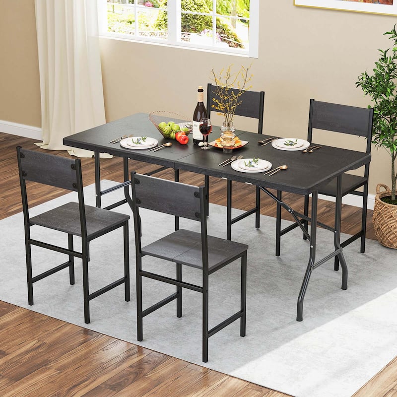 Costway 5 ft Folding Picnic Table Outdoor Dining Table with Rattan - See Details