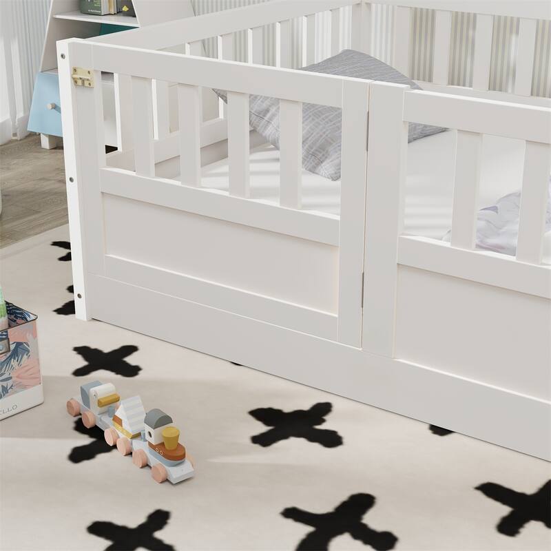 Twin Size Floor Bed with Super High Security Barrier