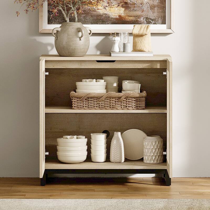 WAMPAT 3 in 1 Multifunctional Dresser with Glass Doors and 6 Drawers, Modern Chest of Drawers for Bedroom