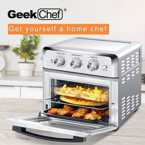 Geek Chef Air Fryer Toaster, 19QT Convection Air fryer Countertop Oven with 4 blades, Heatable, Oil-free frying