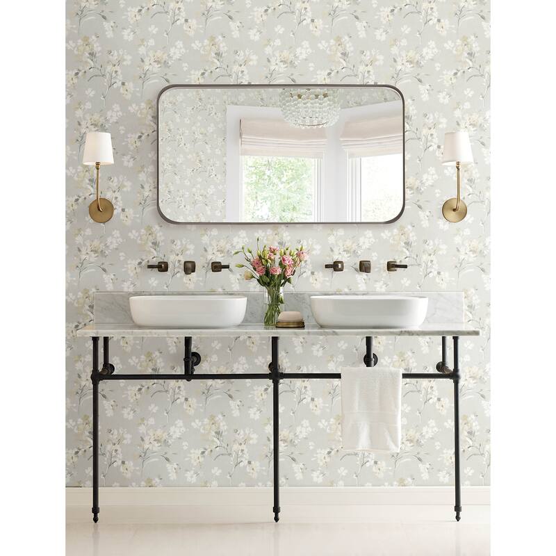 Chesapeake Azalea Neutral Floral Branches Wallpaper