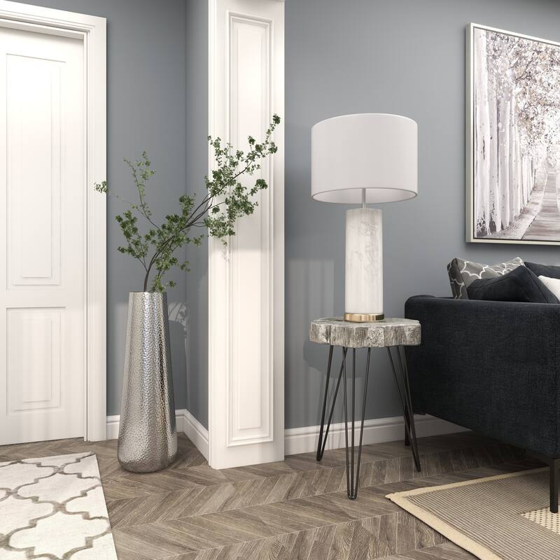 Silver Aluminum Metal Tall Hammered Vase