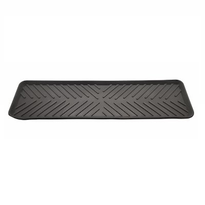 Handy Housewares 15" x 4" Narrow Ribbed Rubber Dish Drying Mat, Great on Your Kitchen Counter for Drying Stemware, Mugs