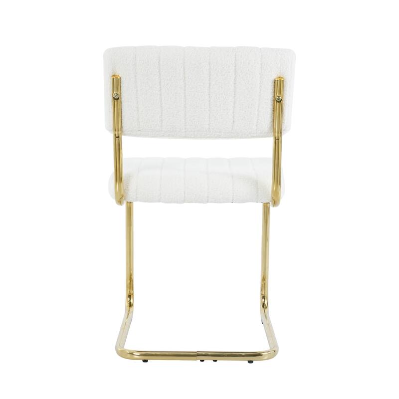 Modern Fabric 4 Piece Kitchen Dining Chair Set with Upholstered, Gold Metal Legs for Dining Room Kitchen Living Room Bedroom