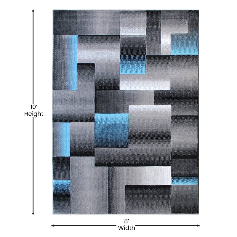 Modern Geometric Style Color Blocked Indoor Area Rug