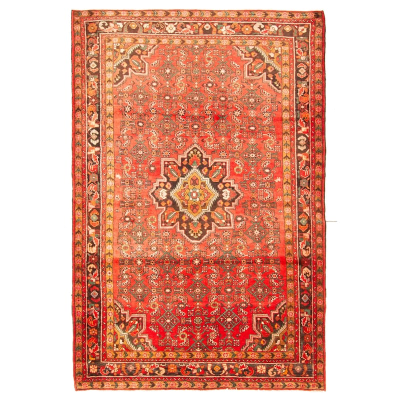 ECARPETGALLERY Hand-knotted Andelz Red Wool Rug - 5'3 x 8'1